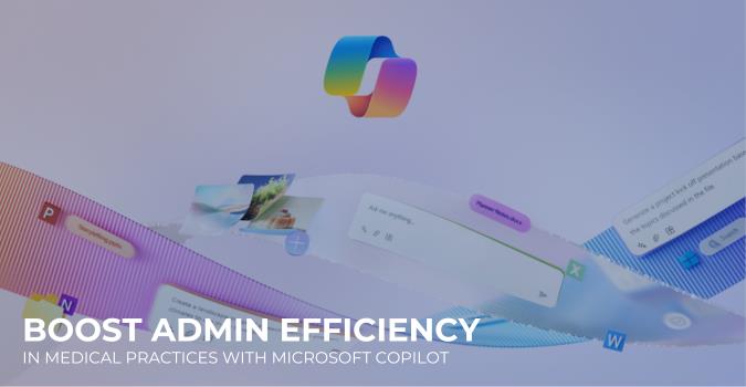 Microsoft Copilot interface enhancing administrative efficiency in medical practices with AI-powered tools
